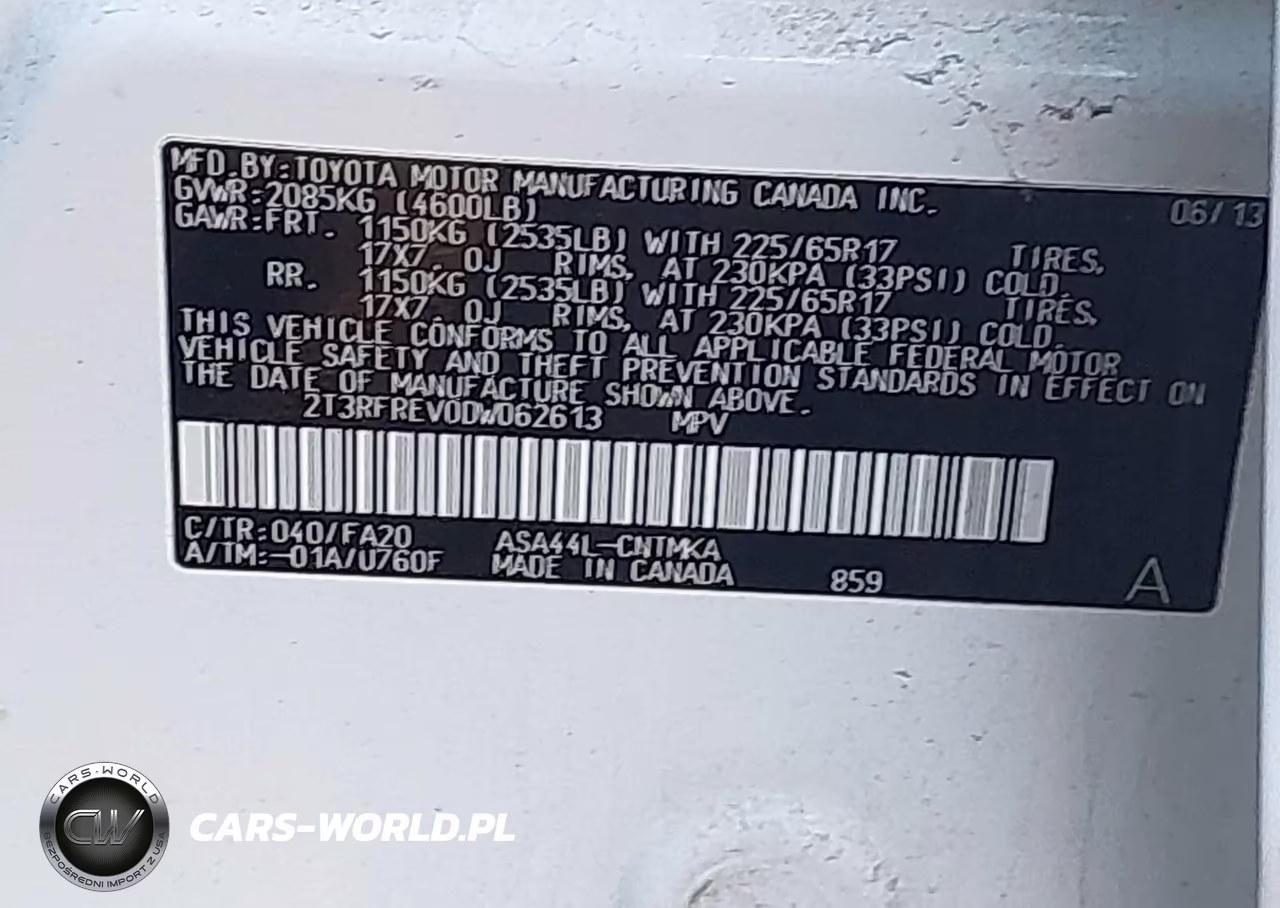 2013 Toyota Rav4 Xle VIN:2T3RFREV0DW062613 - 9