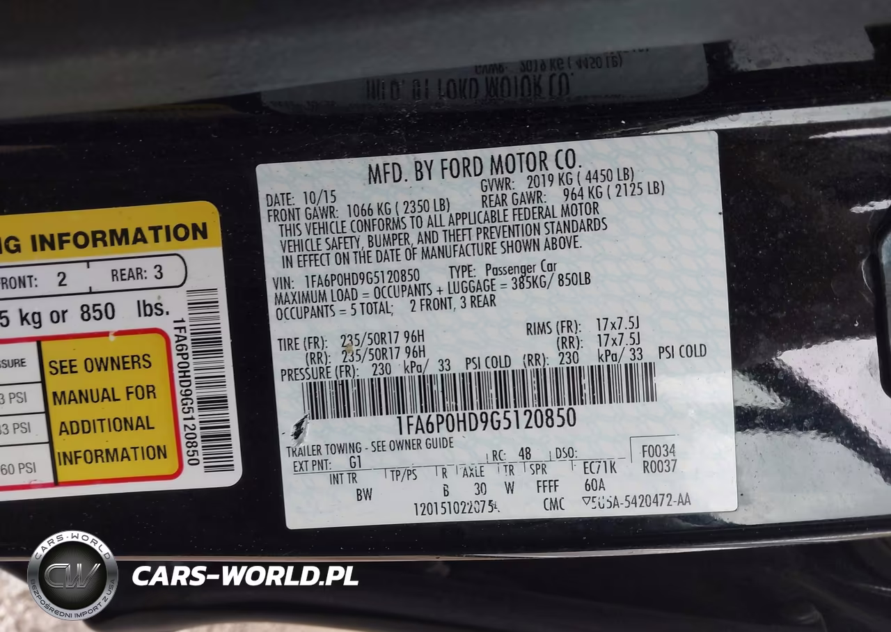 2016 Ford Fusion Se VIN:1FA6P0HD9G5120850 - 9