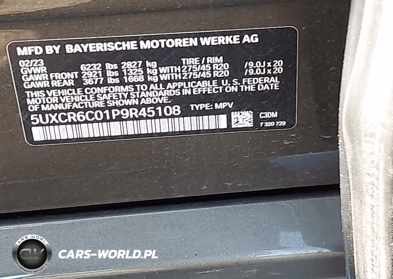 2023 BMW X5 xDrive40I VIN:5UXCR6C01P9R45108 - 9