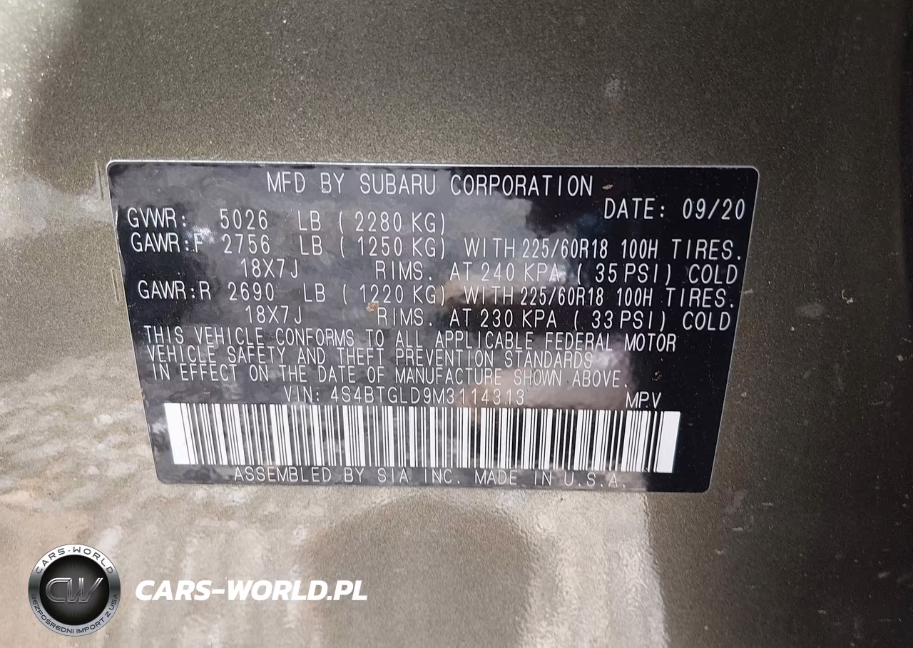 2021 Subaru Outback Onyx Edition Xt VIN:4S4BTGLD9M3114313 - 9