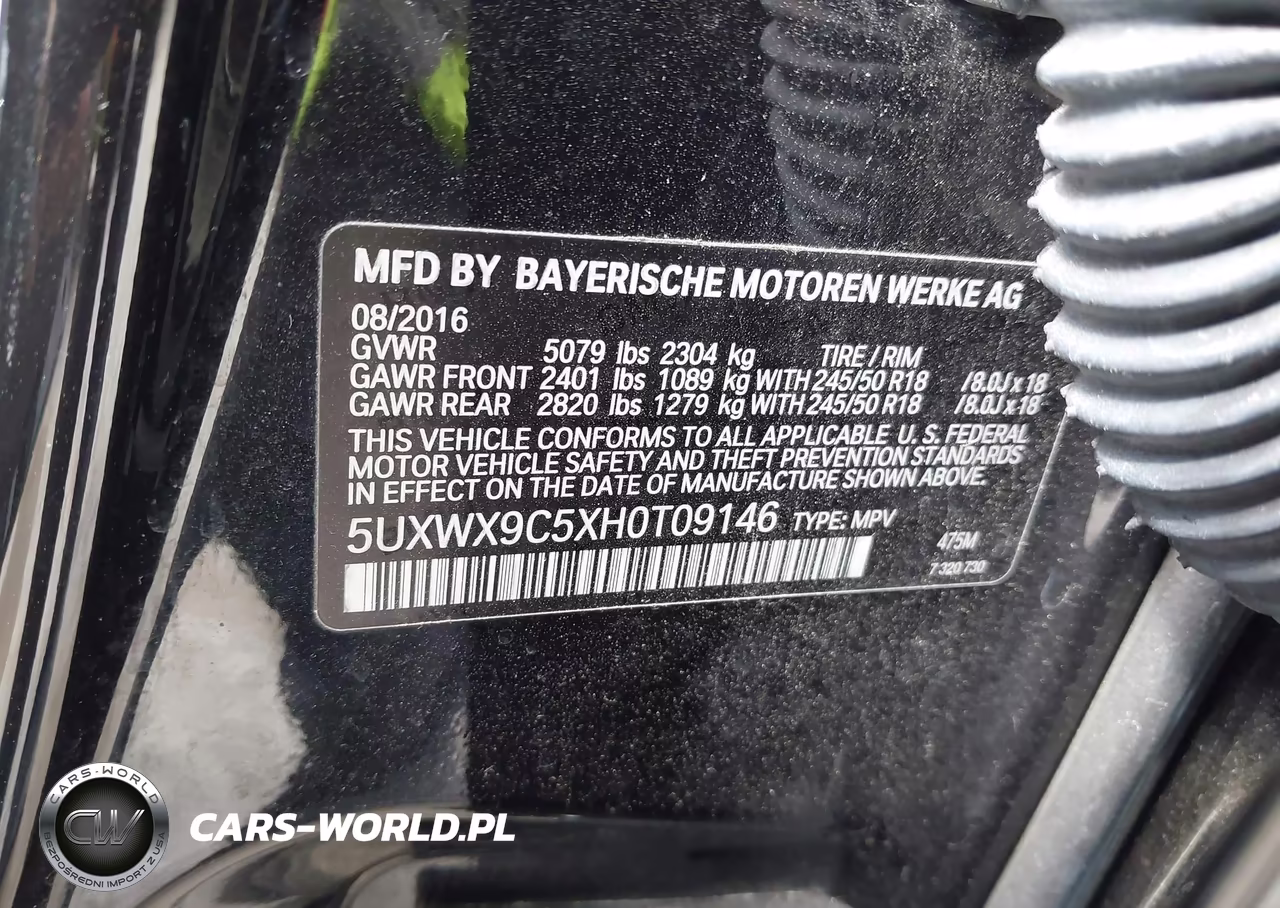2017 BMW X3 xDrive28I VIN:5UXWX9C5XH0T09146 - 9