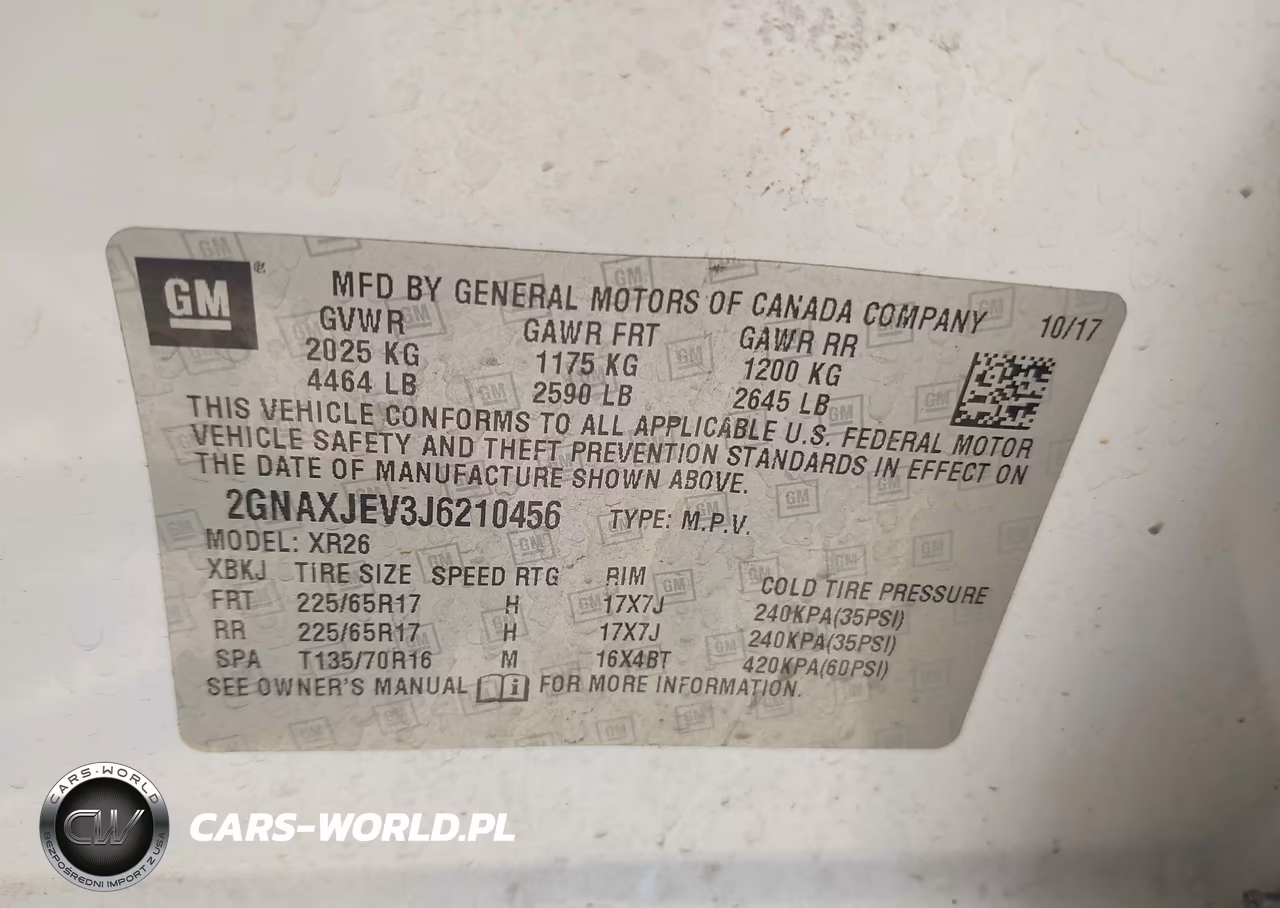 2018 Chevrolet Equinox Lt VIN:2GNAXJEV3J6210456 - 9
