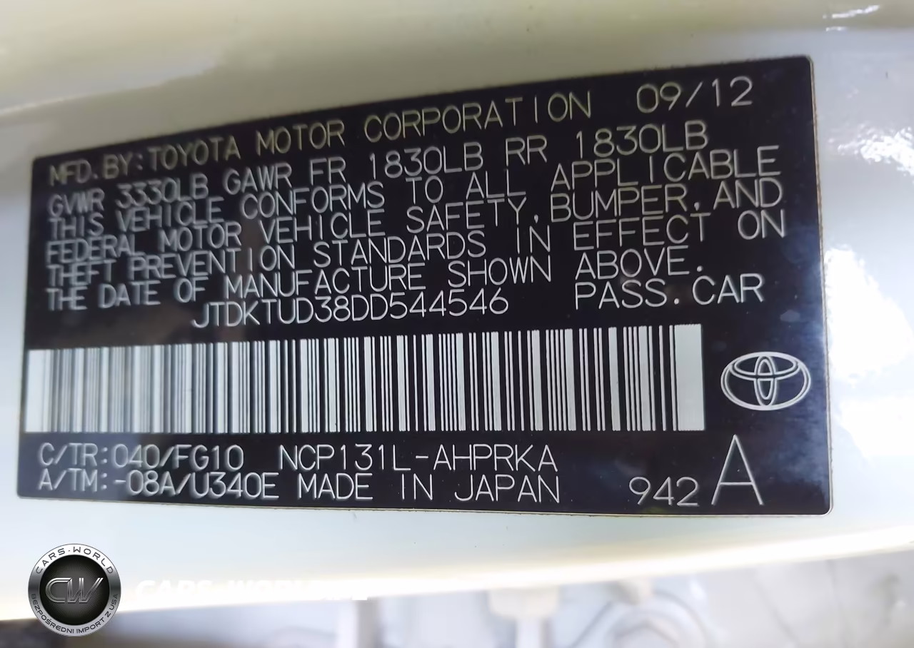 2013 Toyota Yaris Le VIN:JTDKTUD38DD544546 - 9