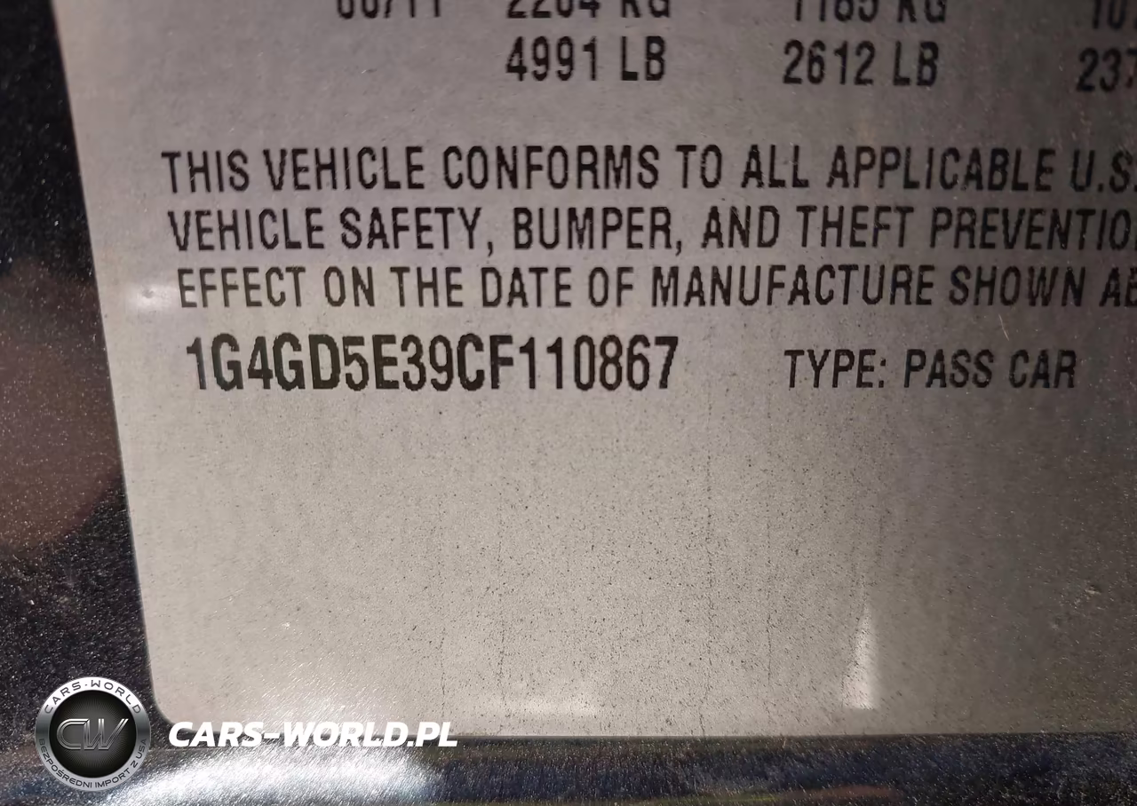 2012 Buick Lacrosse Premium 1 Group VIN:1G4GD5E39CF110867 - 9