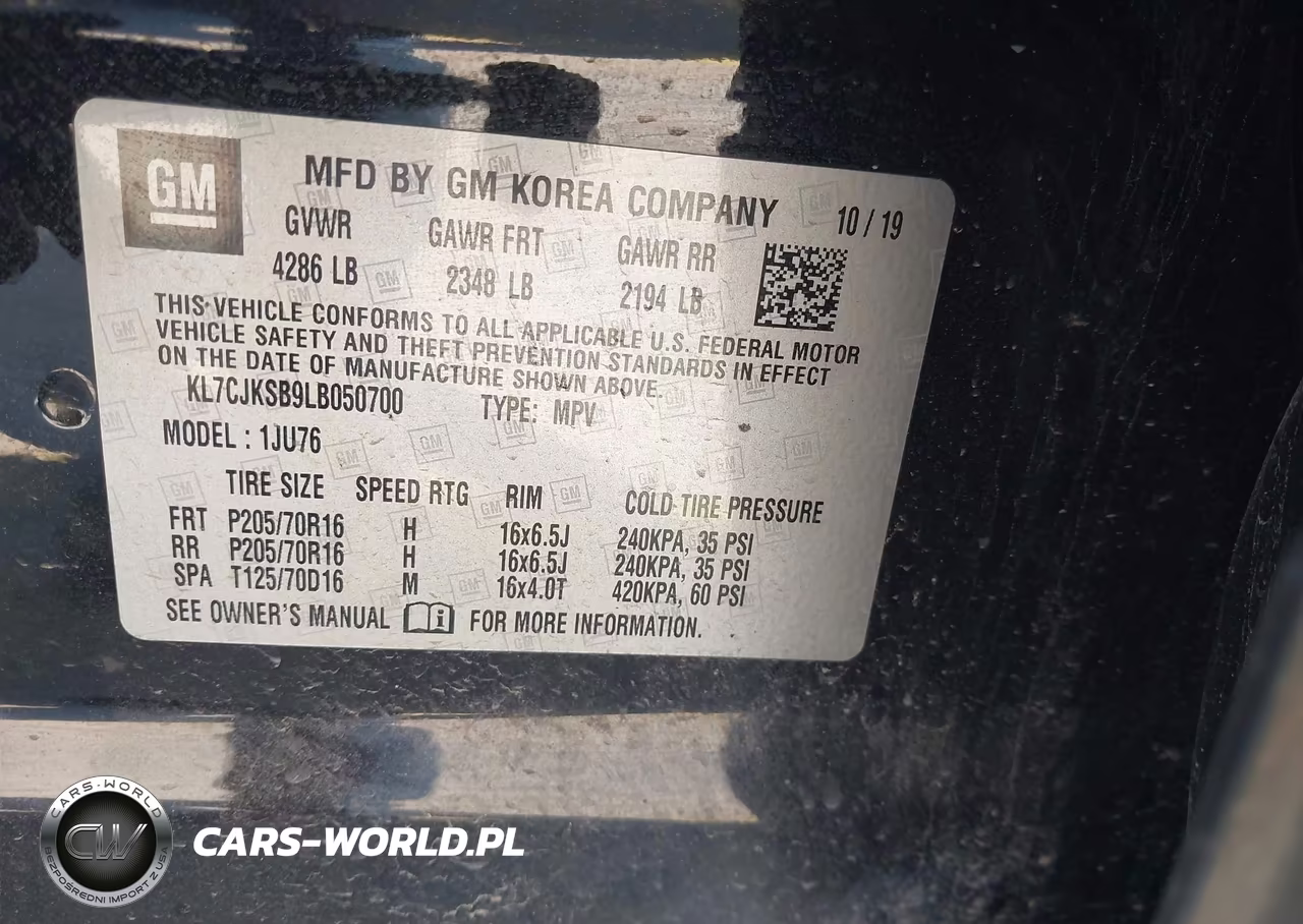 2020 Chevrolet Trax Fwd Ls VIN:KL7CJKSB9LB050700 - 9