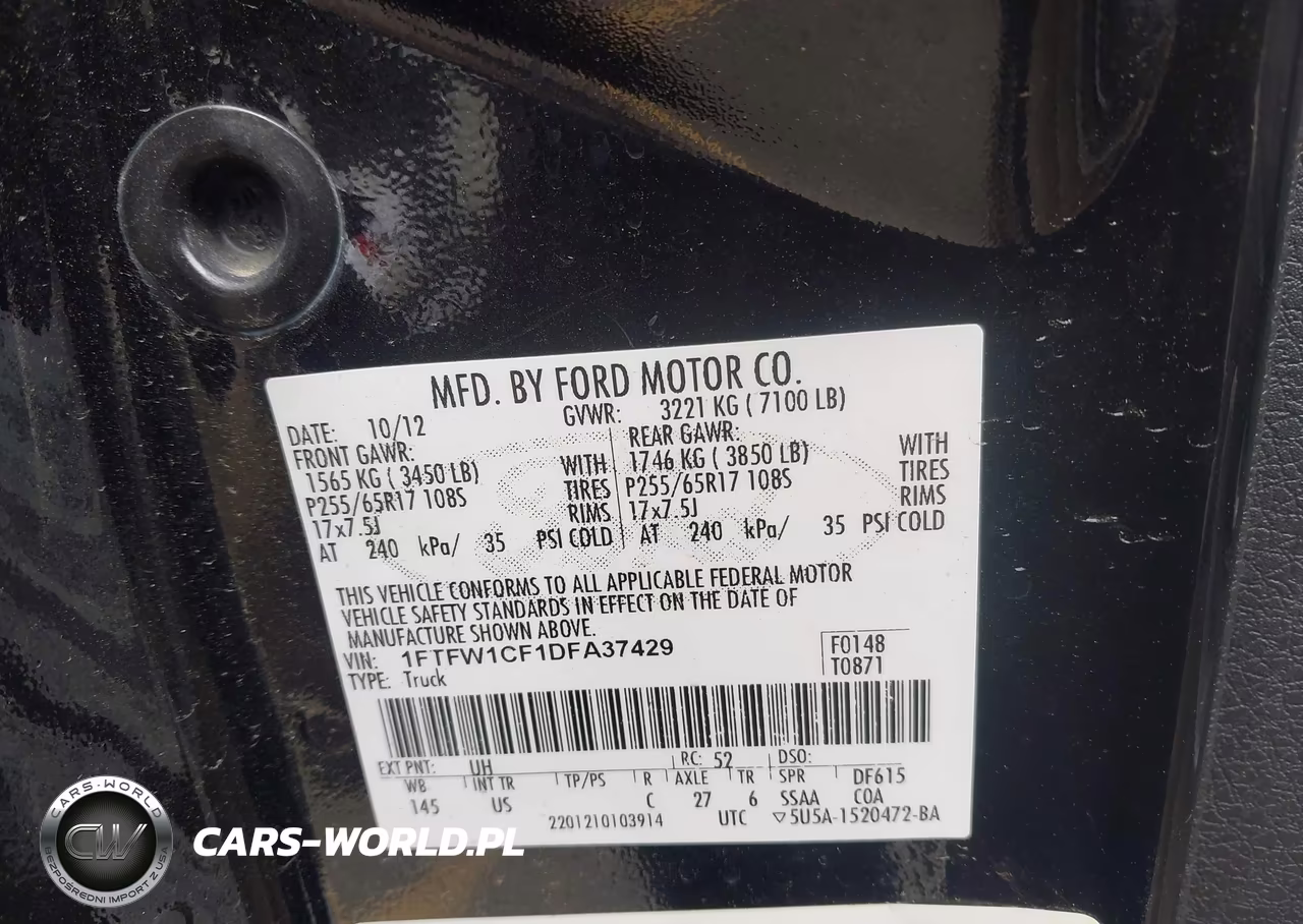 2013 Ford F-150 Xlt VIN:1FTFW1CF1DFA37429 - 9