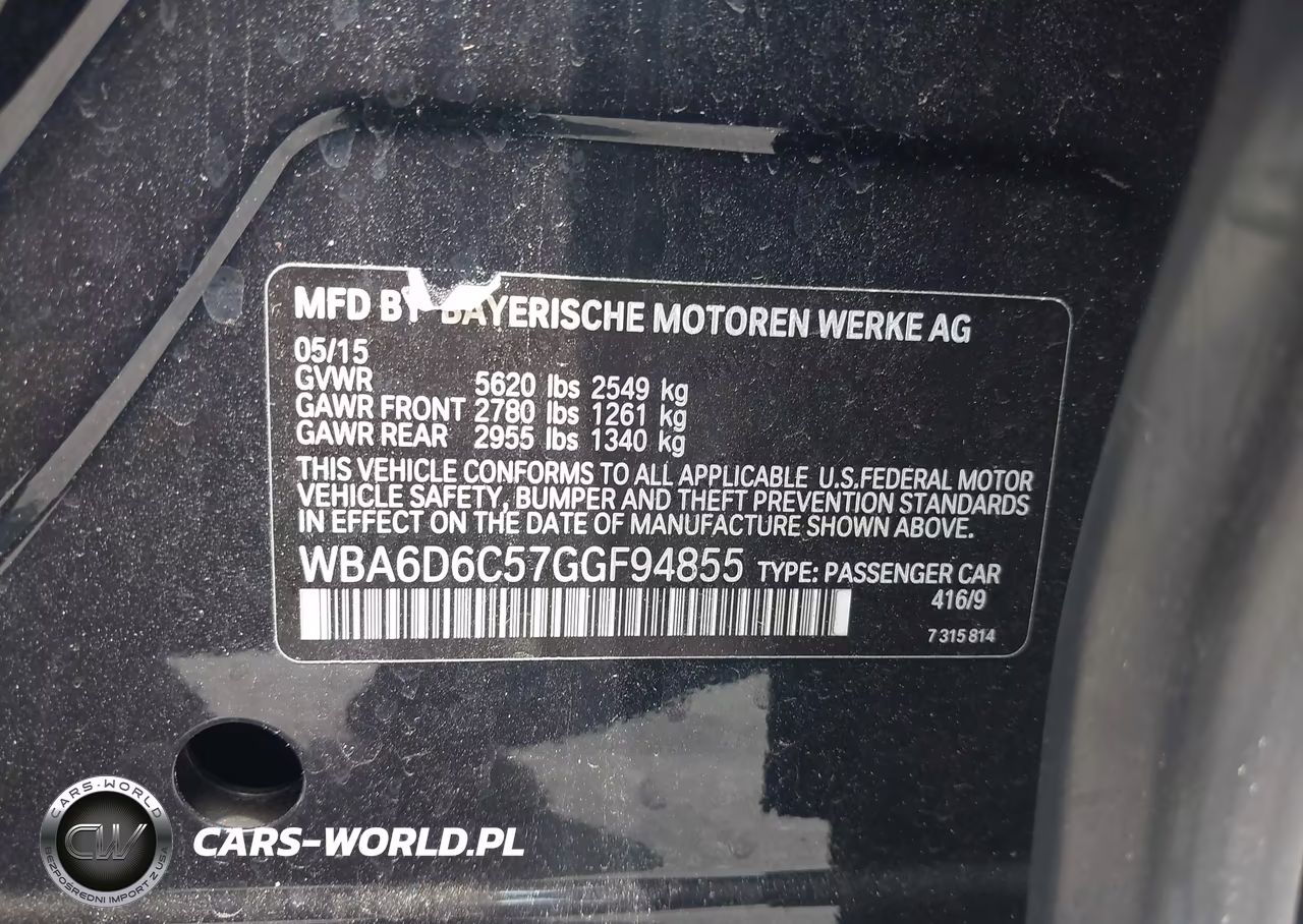 2016 BMW 650I Gran Coupe xDrive VIN:WBA6D6C57GGF94855 - 9