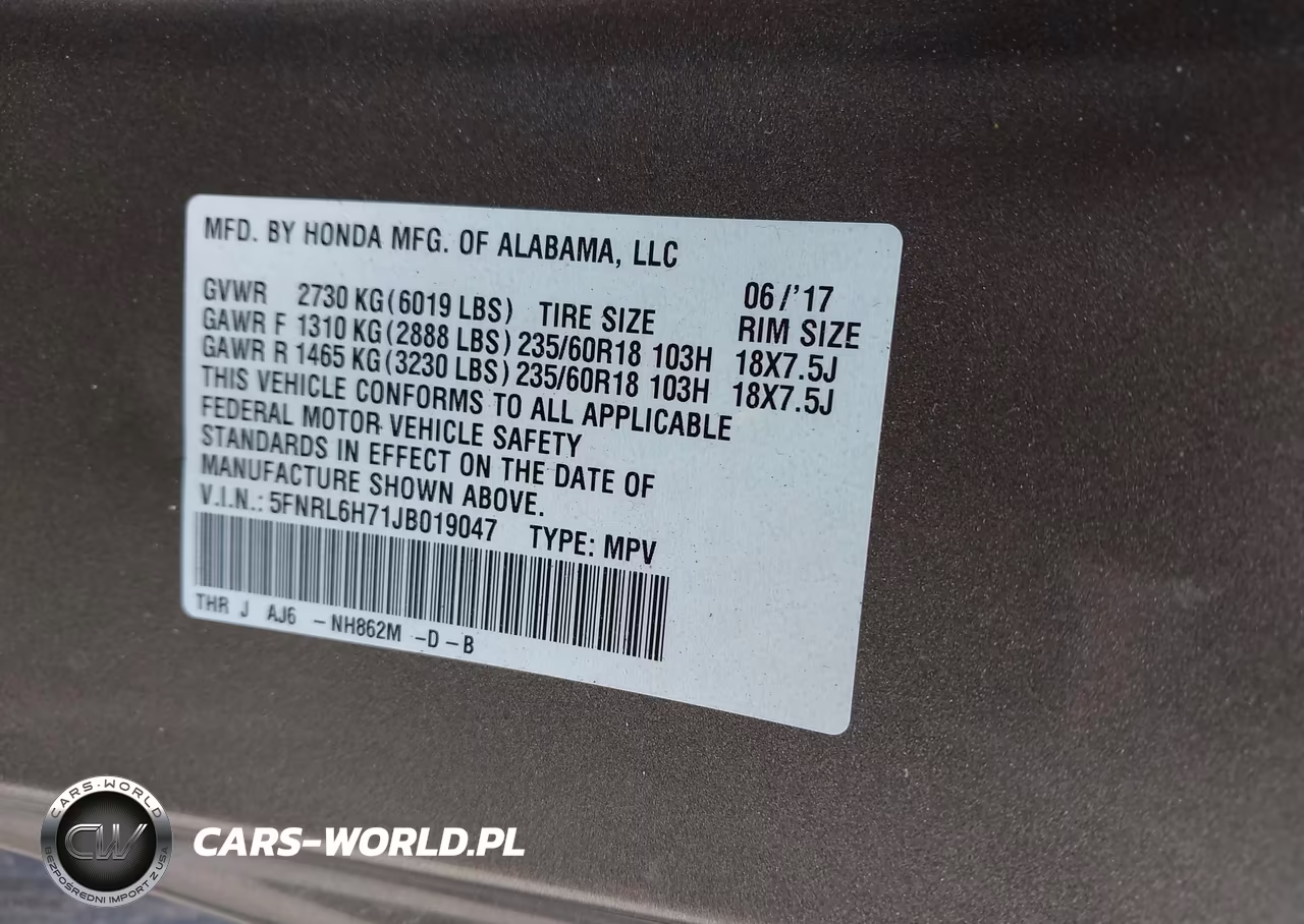 2018 Honda Odyssey Ex-L VIN:5FNRL6H71JB019047 - 9