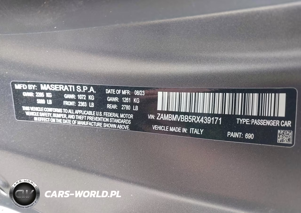 2024 Maserati Granturismo Modena VIN:ZAMBMVBB5RX439171 - 9