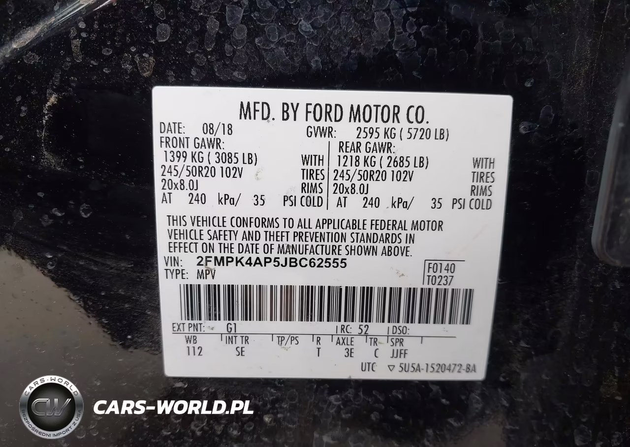 2018 Ford Edge Sport VIN:2FMPK4AP5JBC62555 - 9