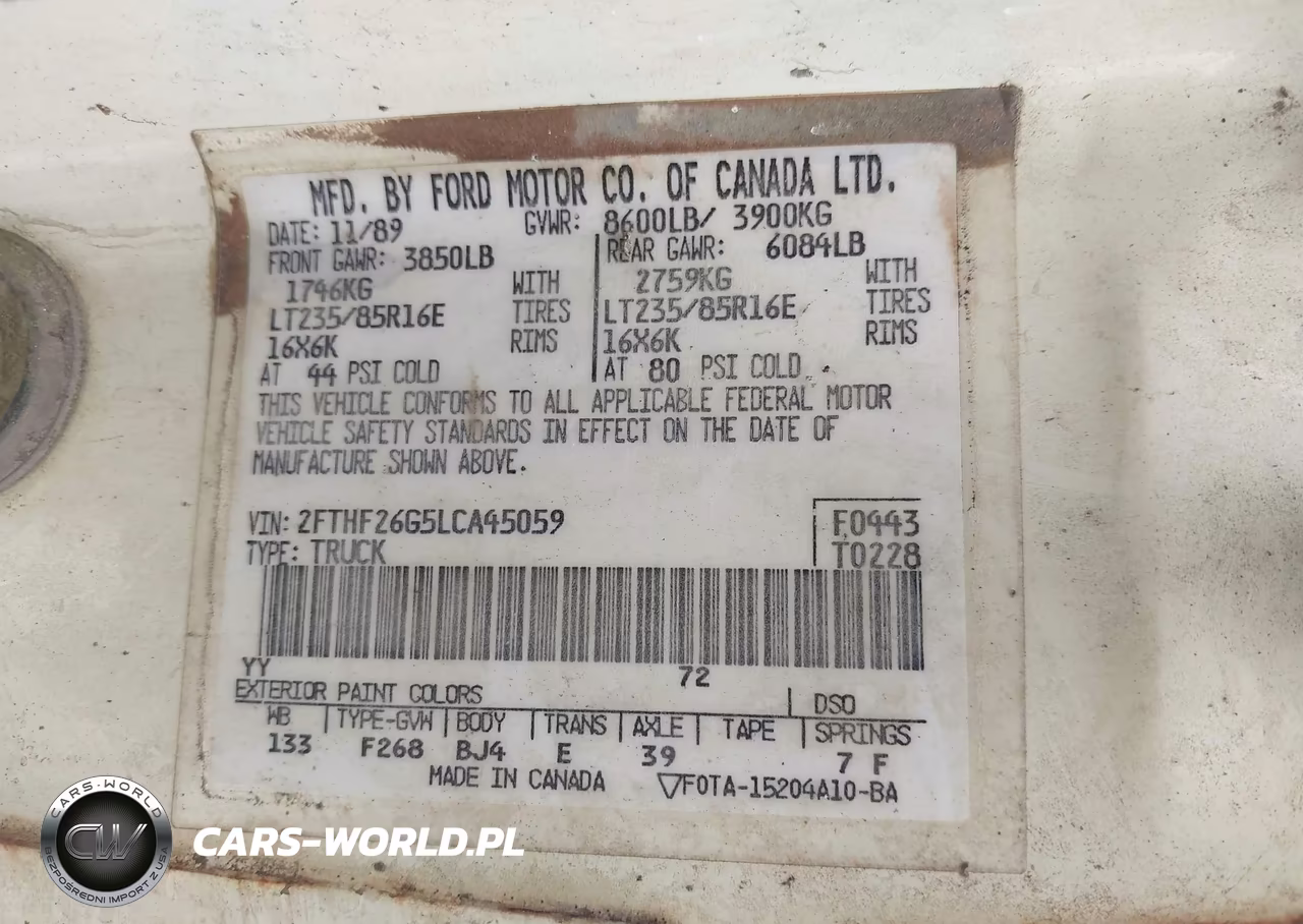 1990 Ford F250 VIN:2FTHF26G5LCA45059 - 9