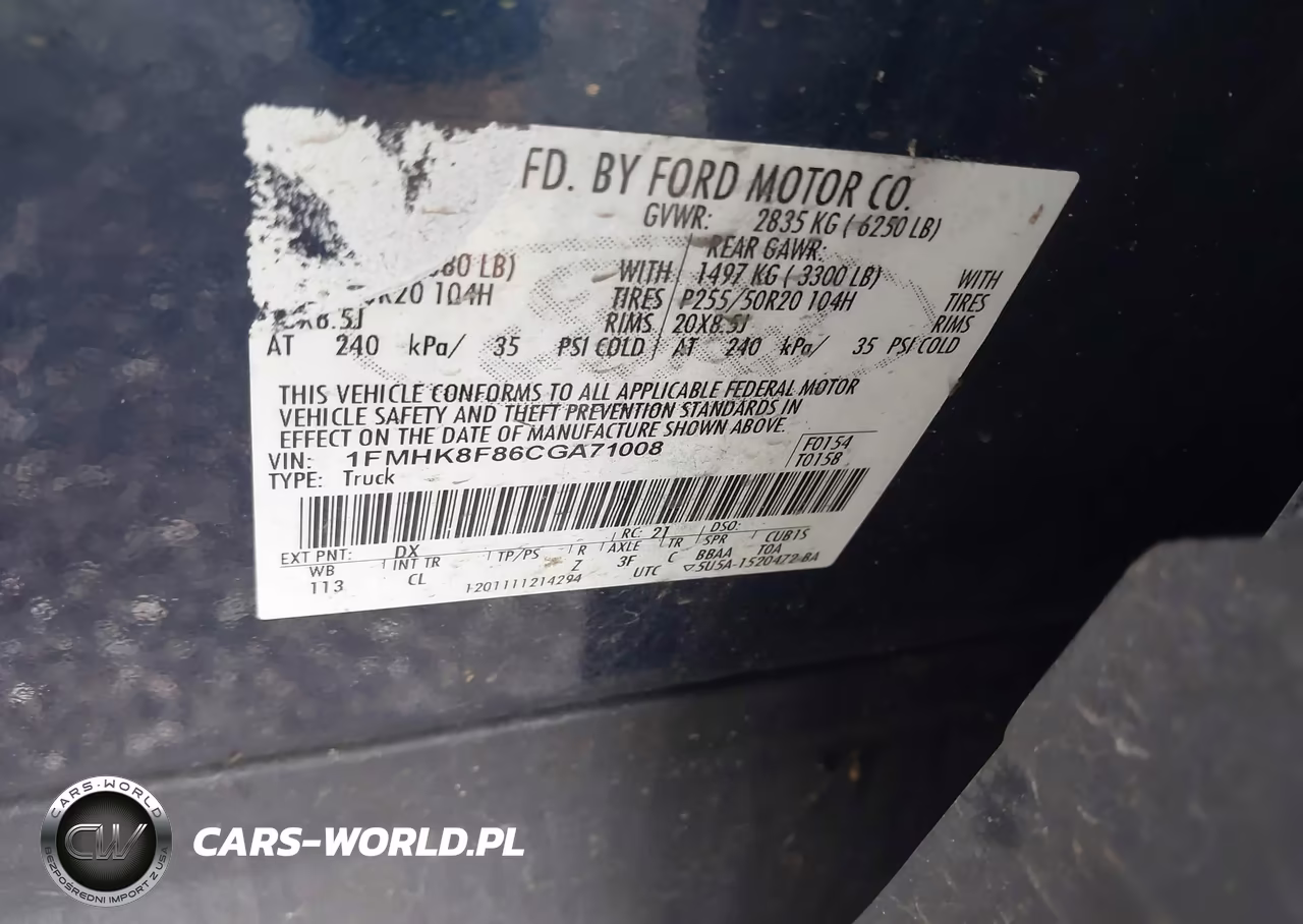 2012 Ford Explorer Limited VIN:1FMHK8F86CGA71008 - 9