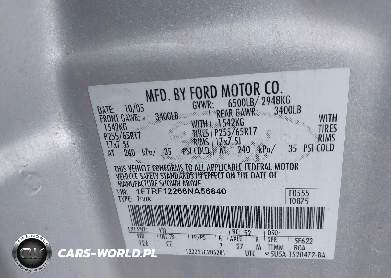 2006 Ford F-150 Stx-Xl-Xlt VIN:1FTRF12266NA56840 - 9