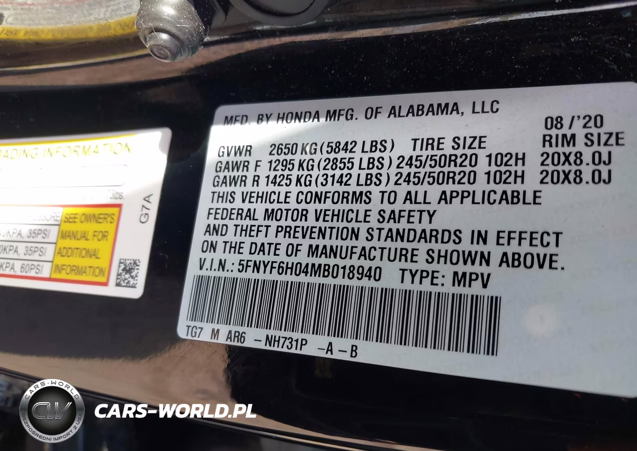 2021 Honda Pilot Awd Elite VIN:5FNYF6H04MB018940 - 9