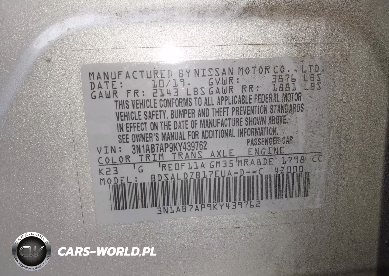 2019 Nissan Sentra Sv VIN:3N1AB7AP9KY439762 - 9