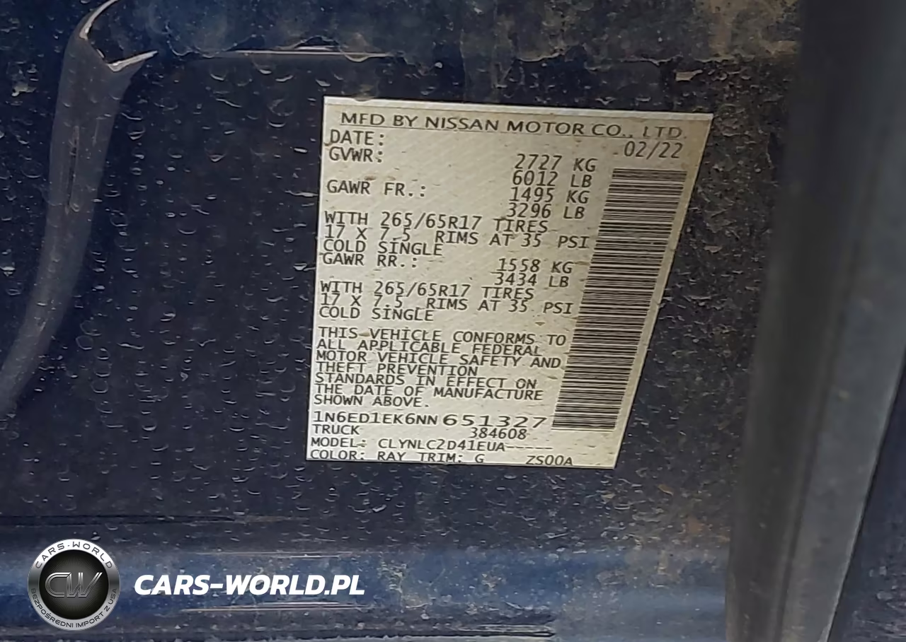 2022 Nissan Frontier Sv 4X4 VIN:1N6ED1EK6NN651327 - 9