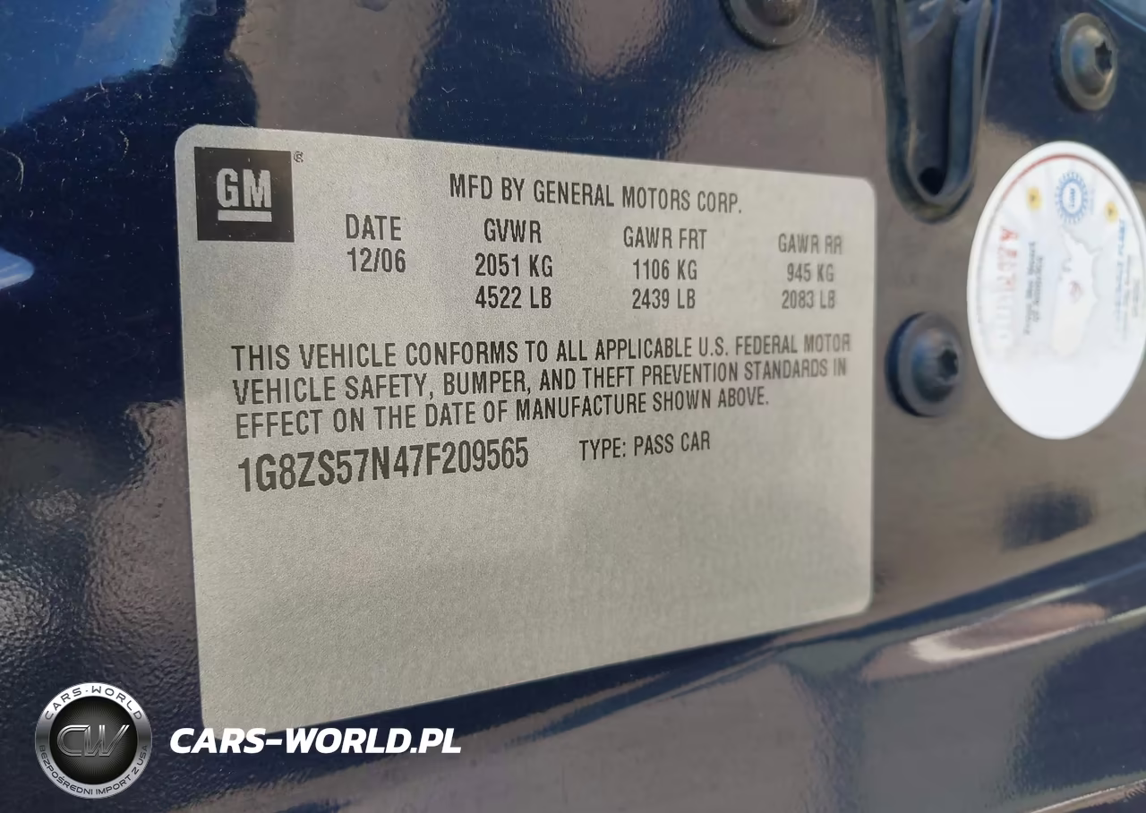 2007 Saturn Aura Xe VIN:1G8ZS57N47F209565 - 9