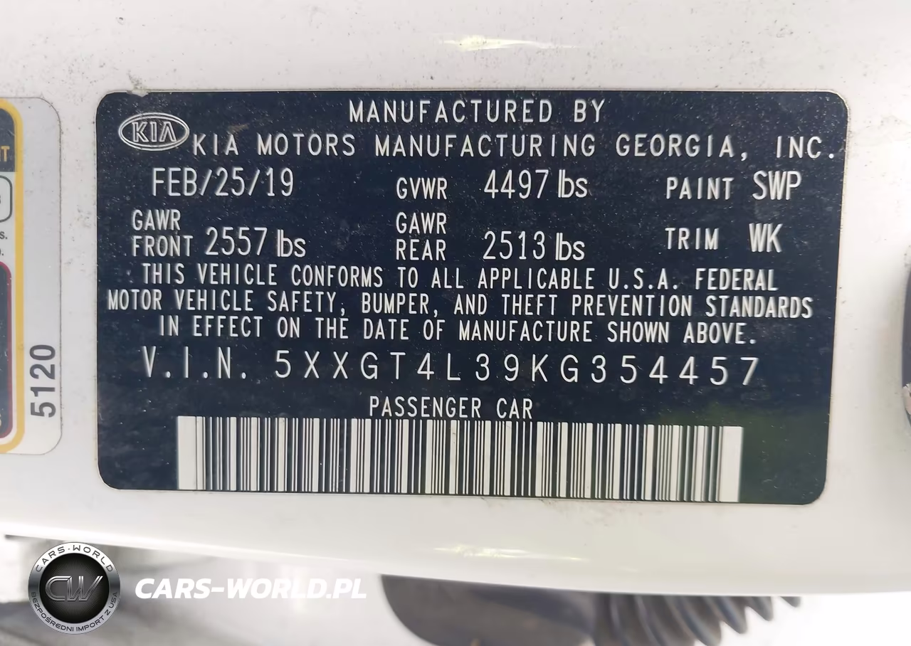 2019 Kia Optima Lx VIN:5XXGT4L39KG354457 - 9