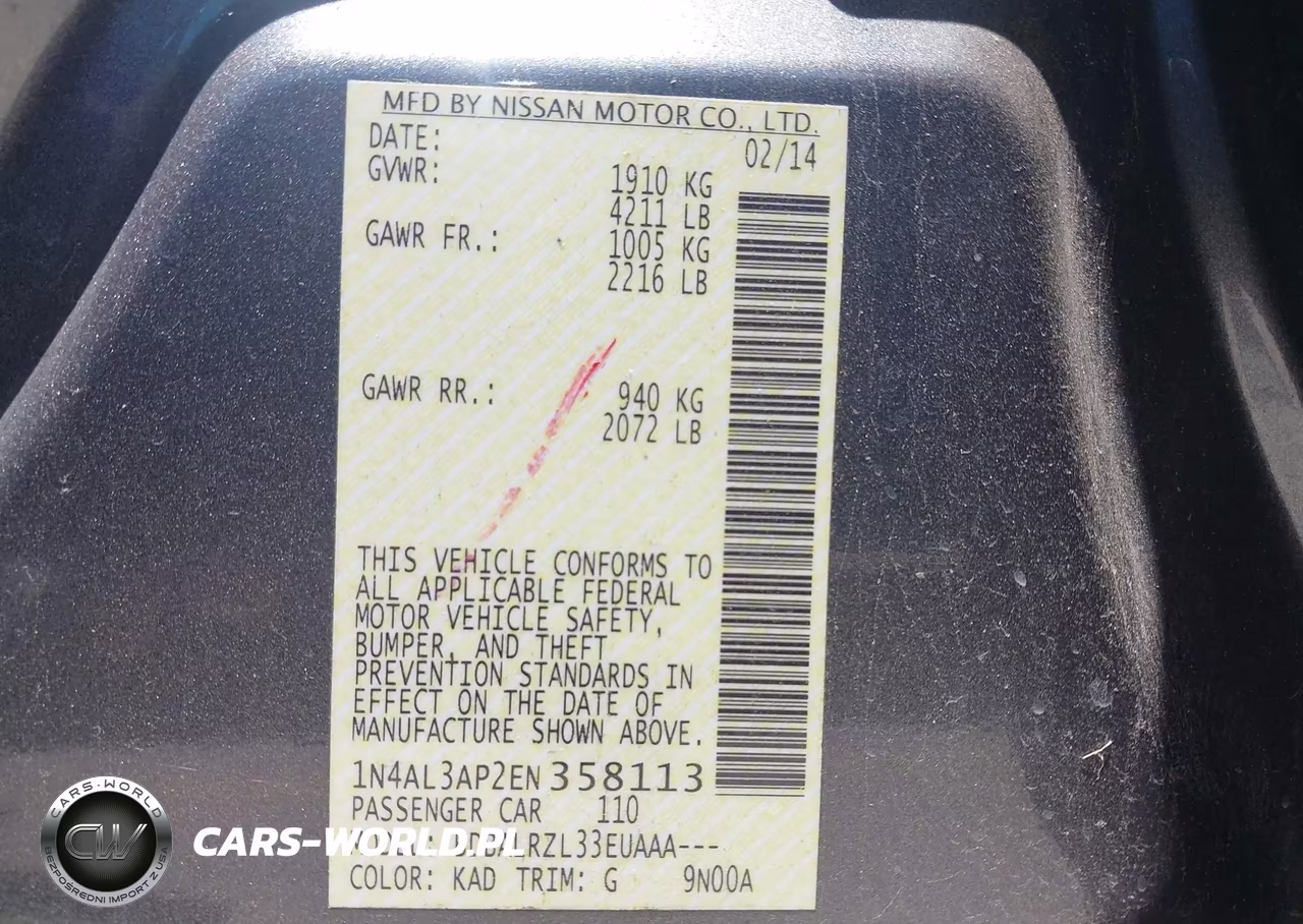 2014 Nissan Altima 2.5 S VIN:1N4AL3AP2EN358113 - 9