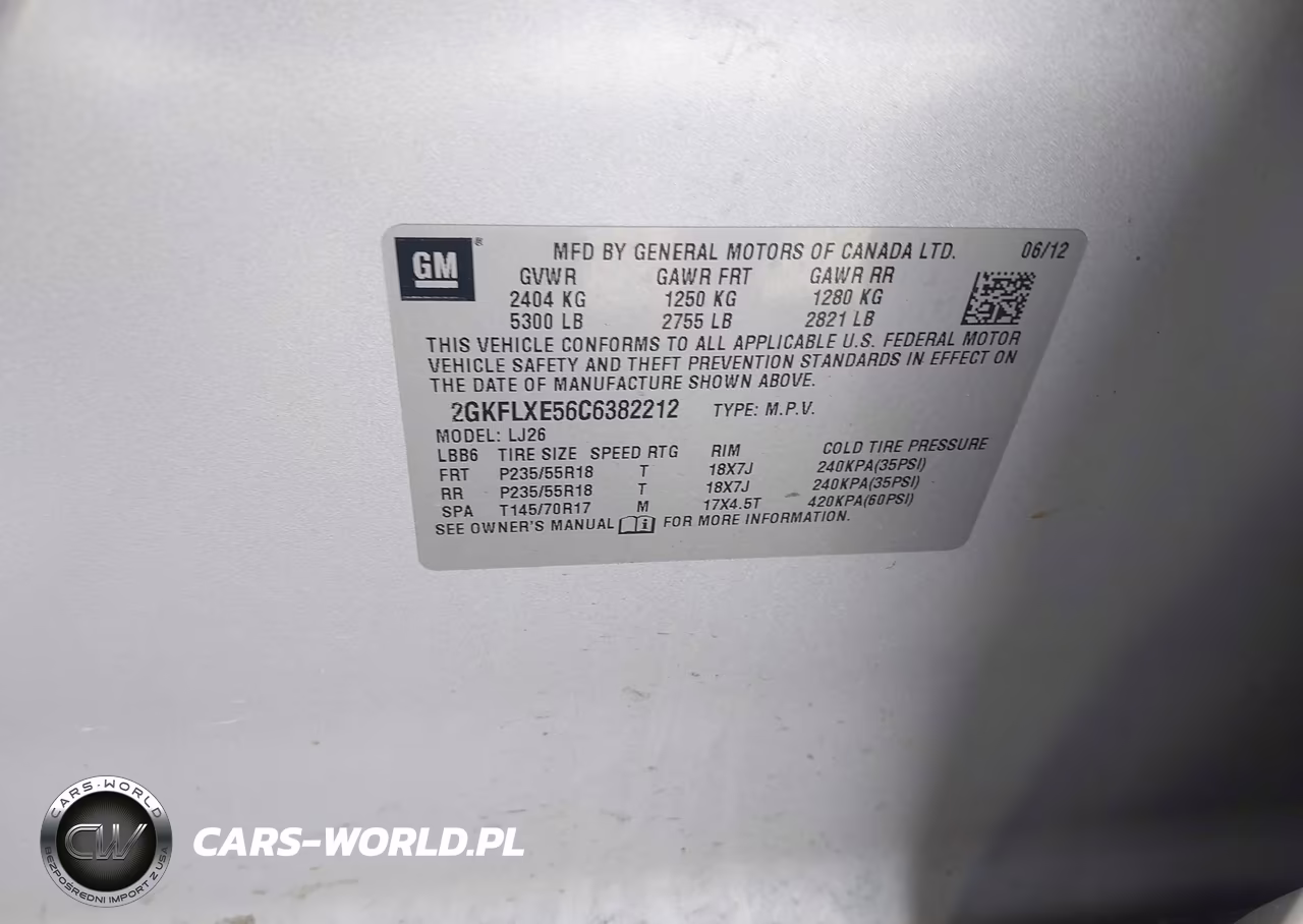2012 GMC Terrain Slt-2 VIN:2GKFLXE56C6382212 - 9