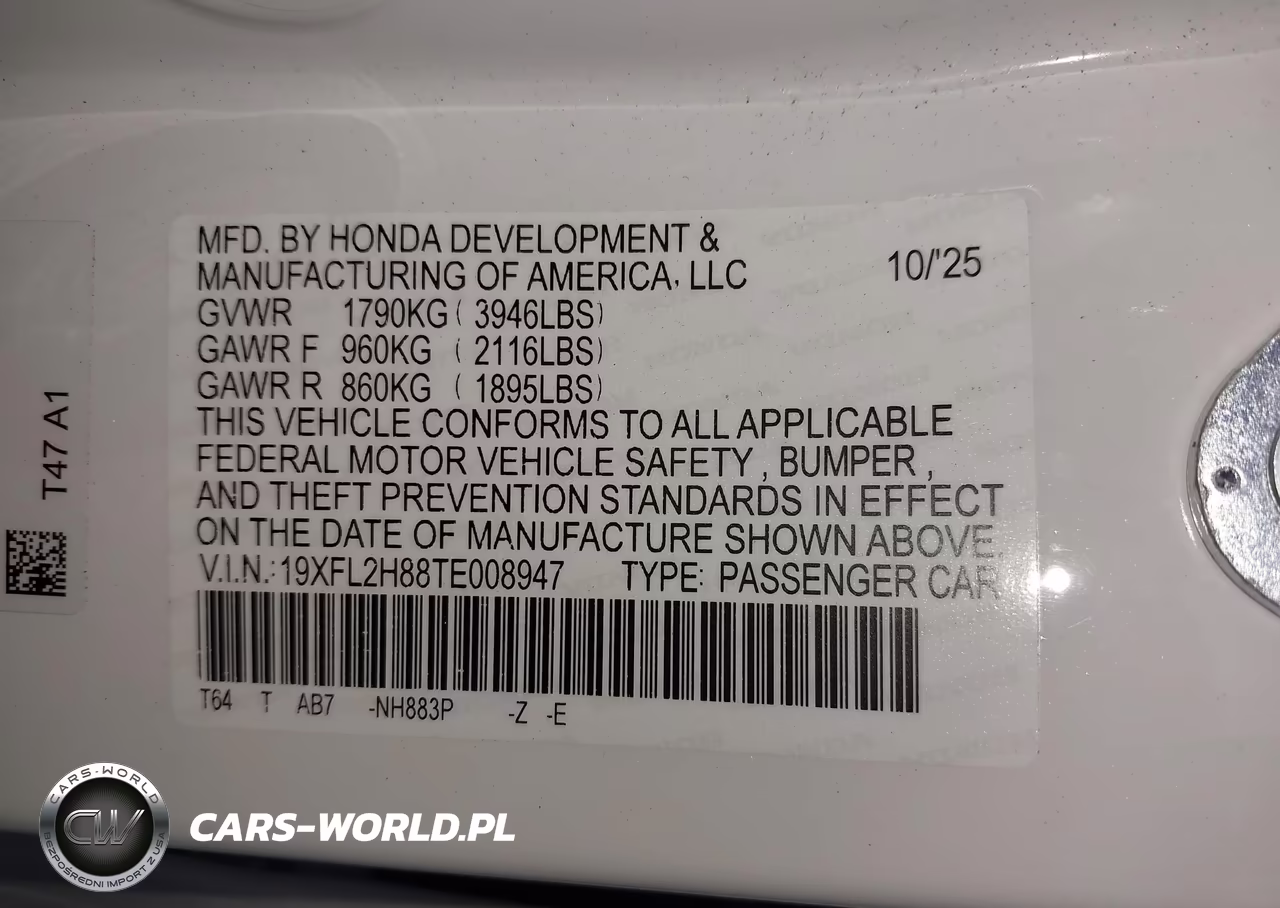 2026 Honda Civic Sport VIN:19XFL2H88TE008947 - 9
