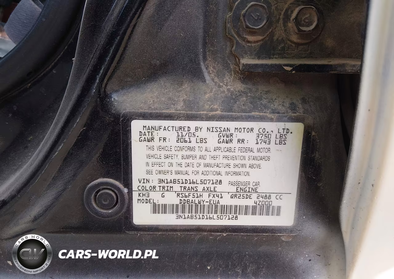 2006 Nissan Sentra Se-R Spec V VIN:3N1AB51D16L507128 - 9
