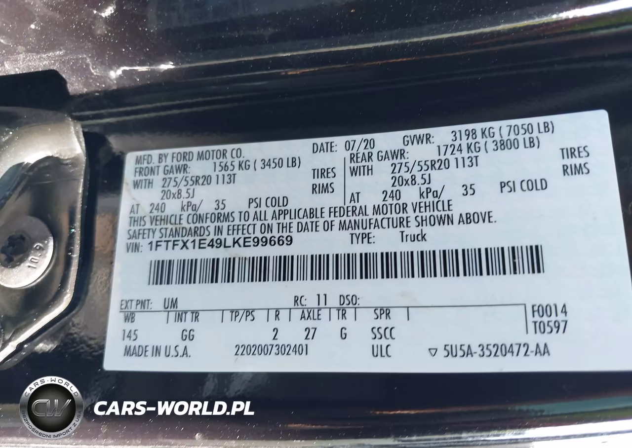 2020 Ford F-150 Xl VIN:1FTFX1E49LKE99669 - 9