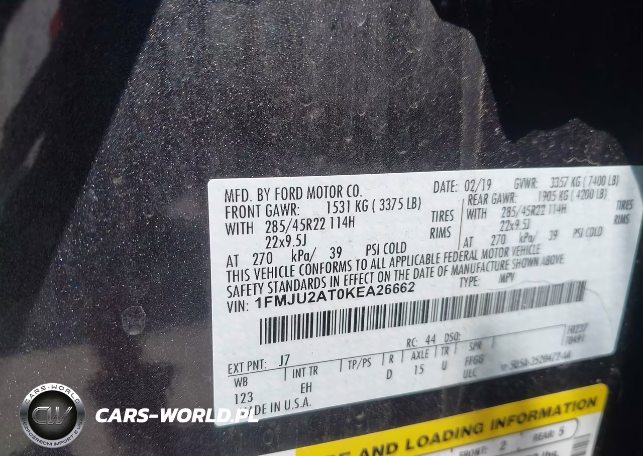 2019 Ford Expedition Limited VIN:1FMJU2AT0KEA26662 - 9