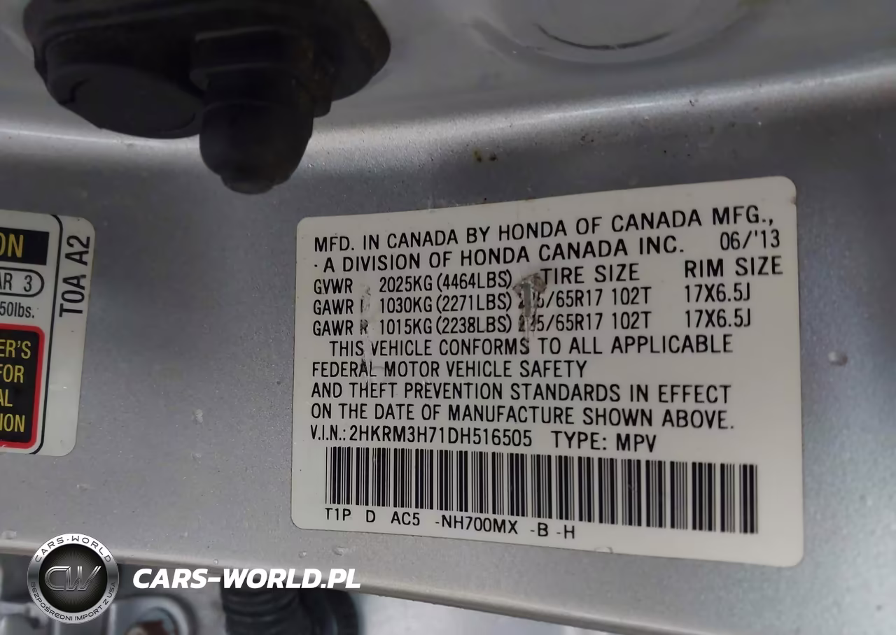 2013 Honda Cr-V Ex-L VIN:2HKRM3H71DH516505 - 9