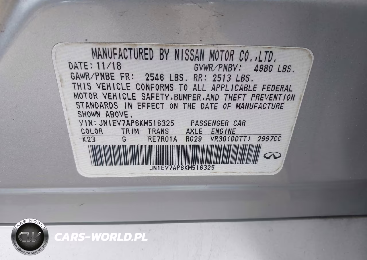 2019 Infiniti Q50 3.0T Sport VIN:JN1EV7AP6KM516325 - 9