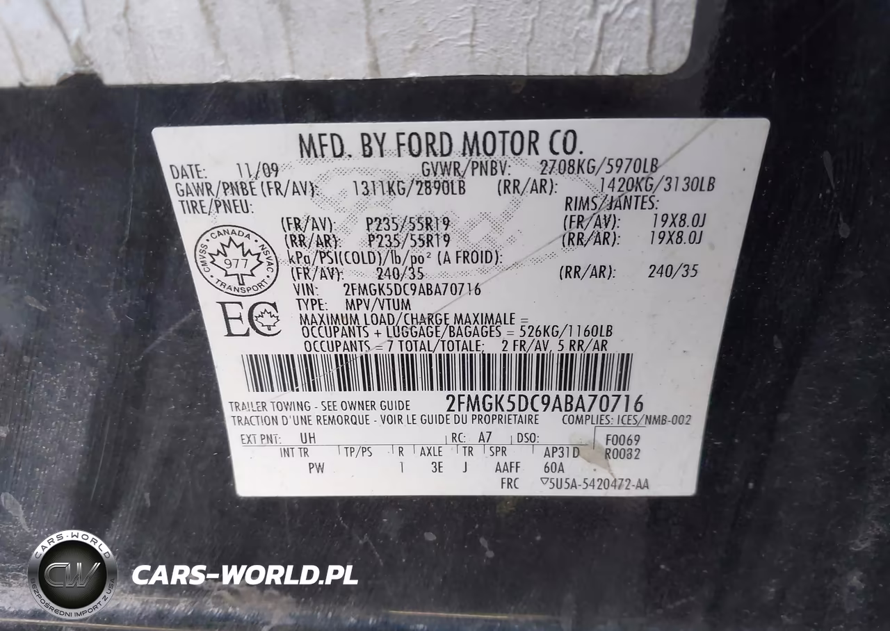 2010 Ford Flex Limited VIN:2FMGK5DC9ABA70716 - 9