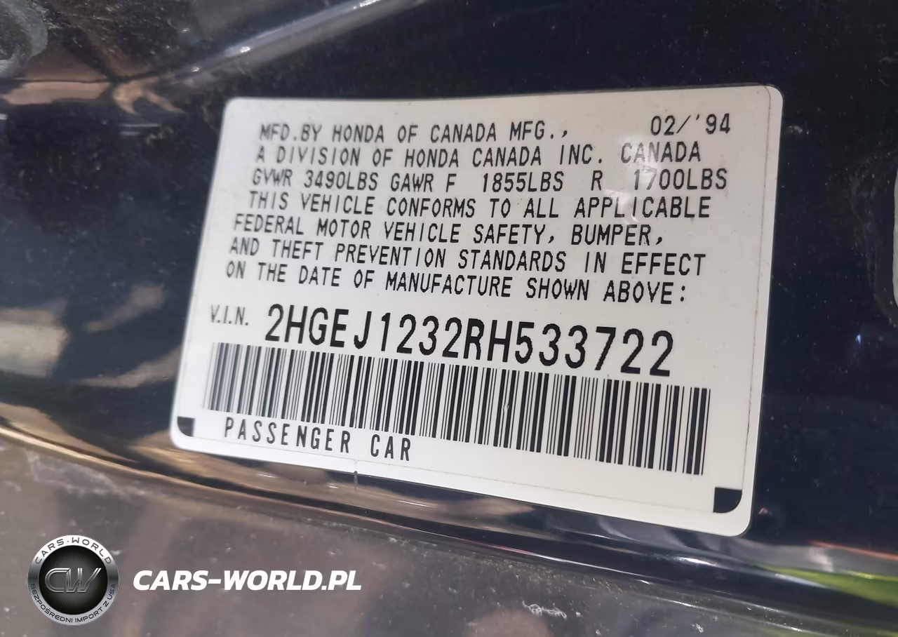 1994 Honda Civic Ex VIN:2HGEJ1232RH533722 - 9
