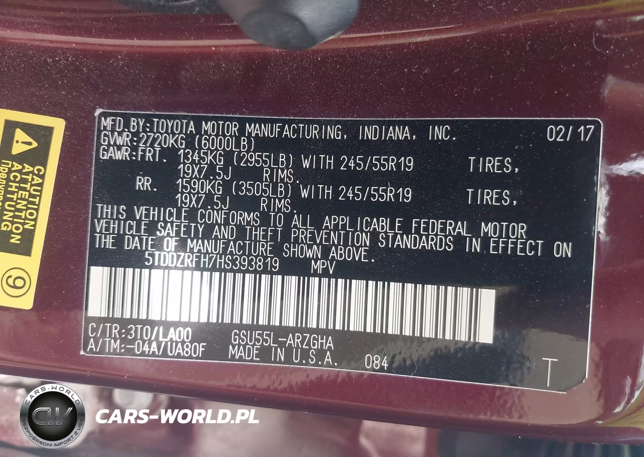 2017 Toyota Highlander Limited Platinum VIN:5TDDZRFH7HS393819 - 9