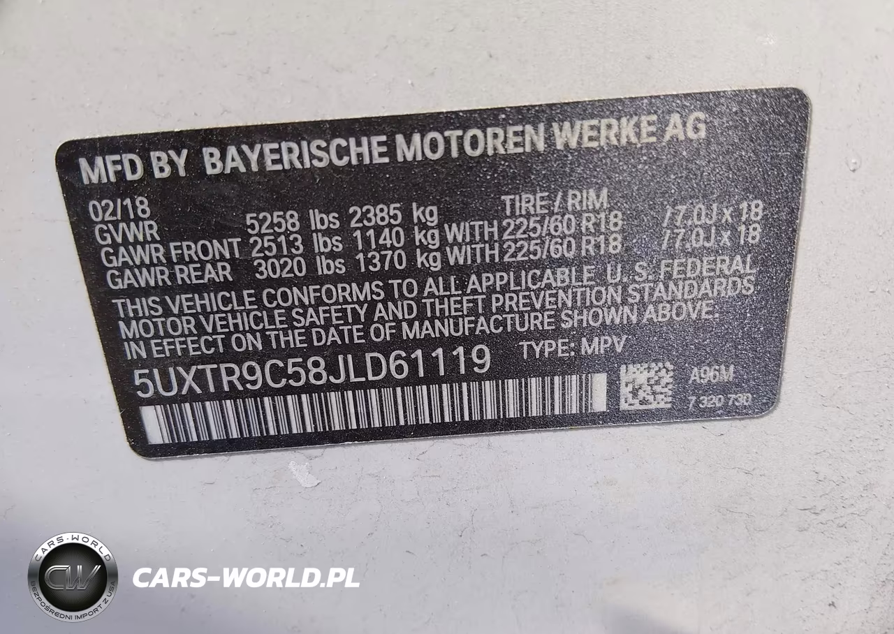 2018 BMW X3 xDrive30I VIN:5UXTR9C58JLD61119 - 9