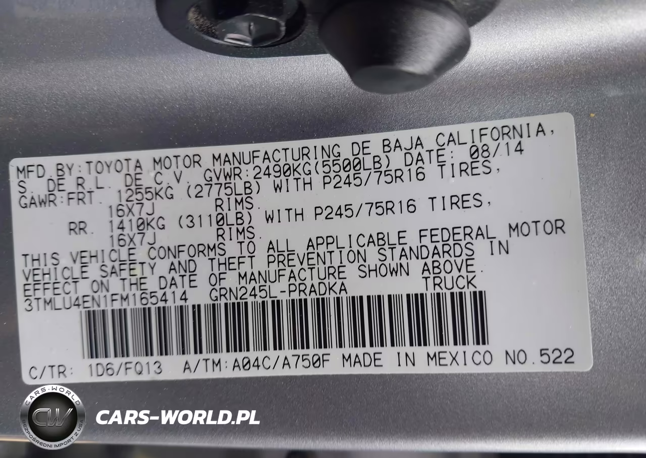 2015 Toyota Tacoma Base V6 VIN:3TMLU4EN1FM165414 - 9