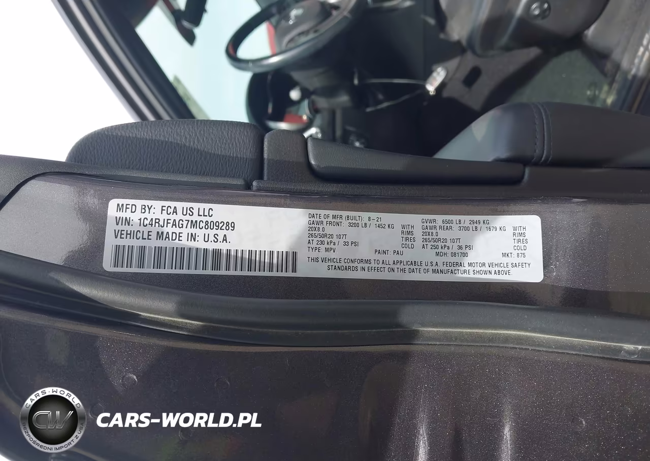 2021 Jeep Grand Cherokee Laredo X 4X4 VIN:1C4RJFAG7MC809289 - 9