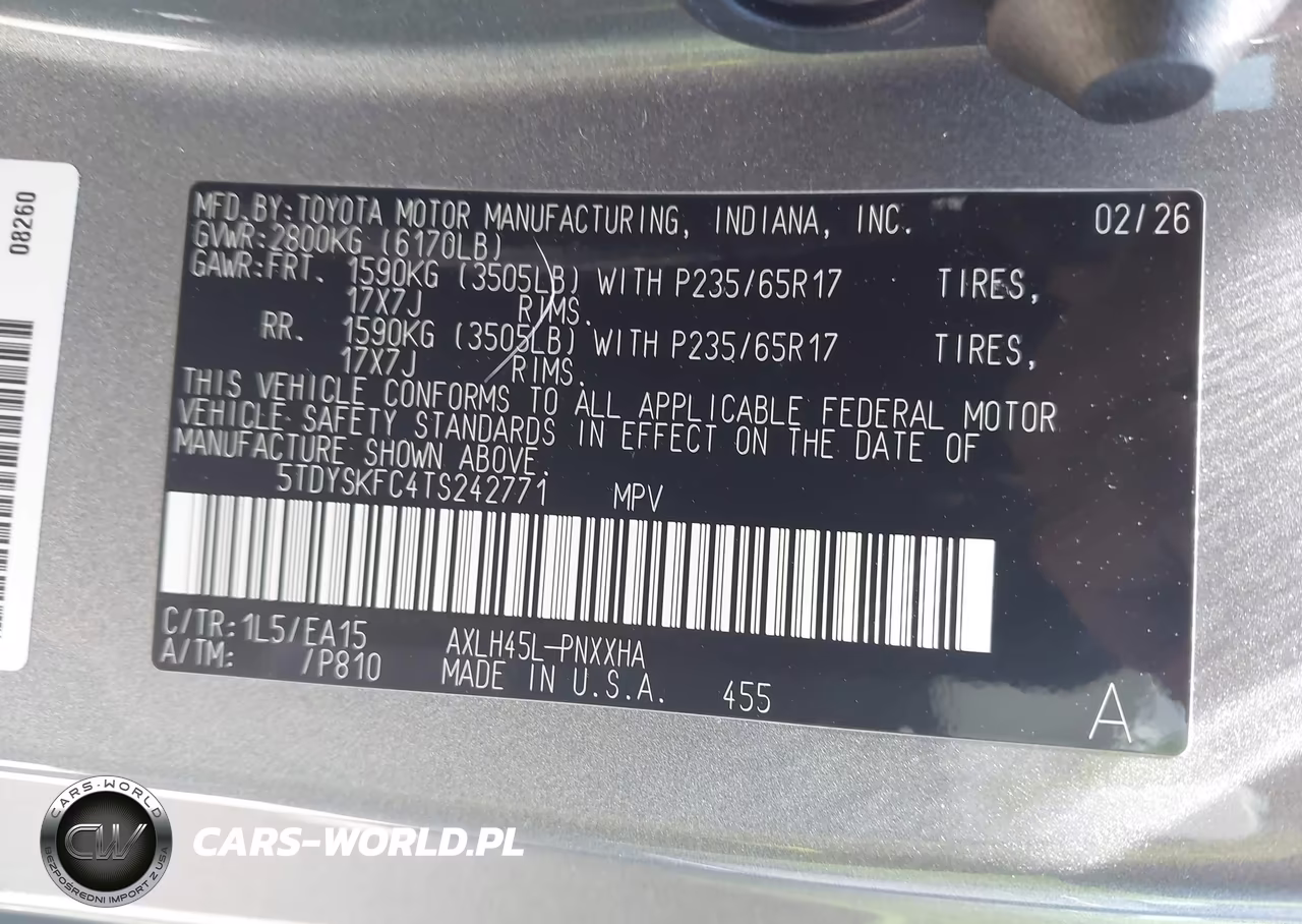 2026 Toyota Sienna Xle VIN:5TDYSKFC4TS242771 - 9