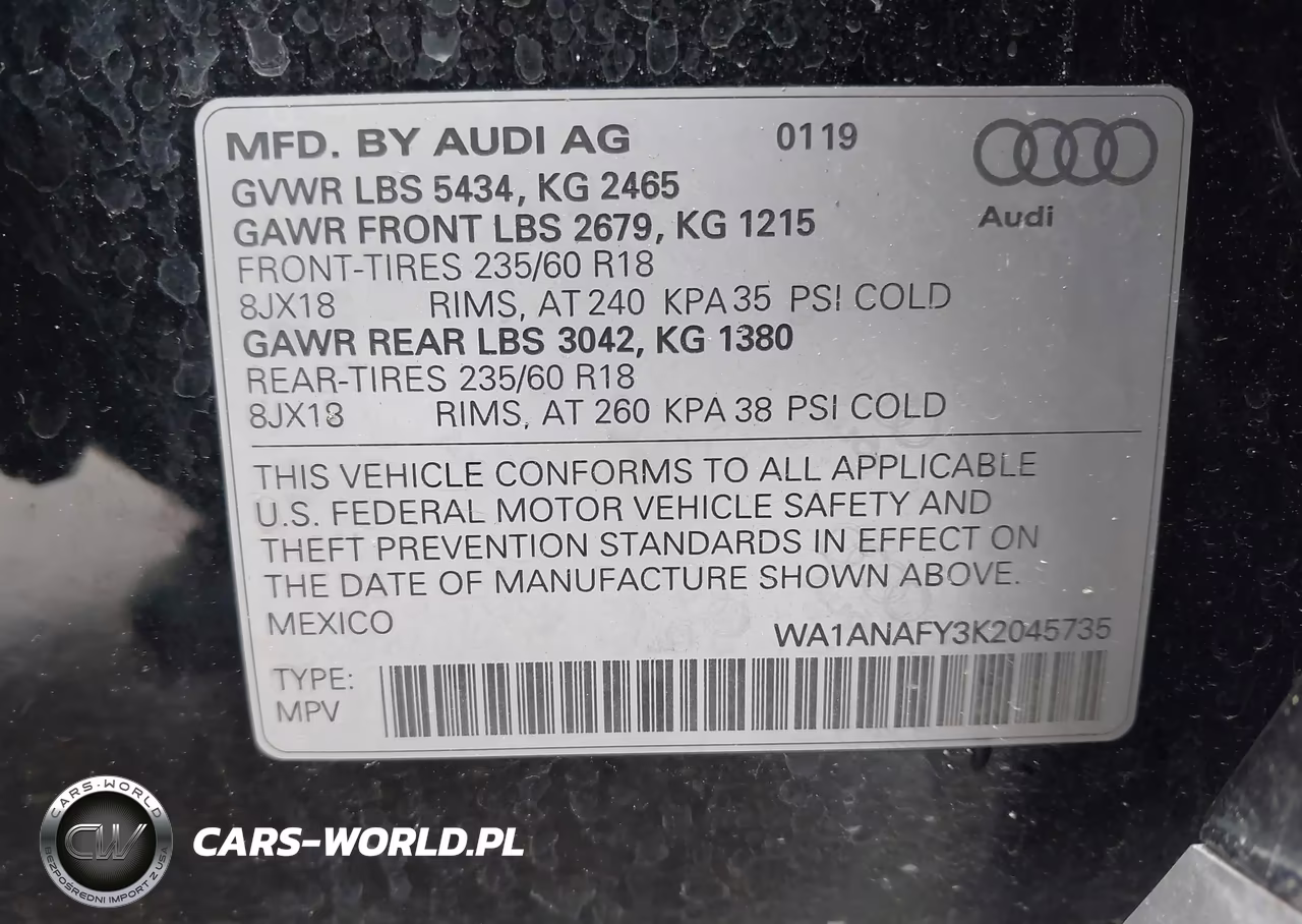 2019 Audi Q5 45 Premium VIN:WA1ANAFY3K2045735 - 9