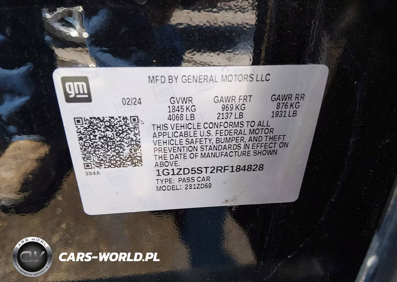 2024 Chevrolet Malibu Fwd 1Lt VIN:1G1ZD5ST2RF184828 - 9