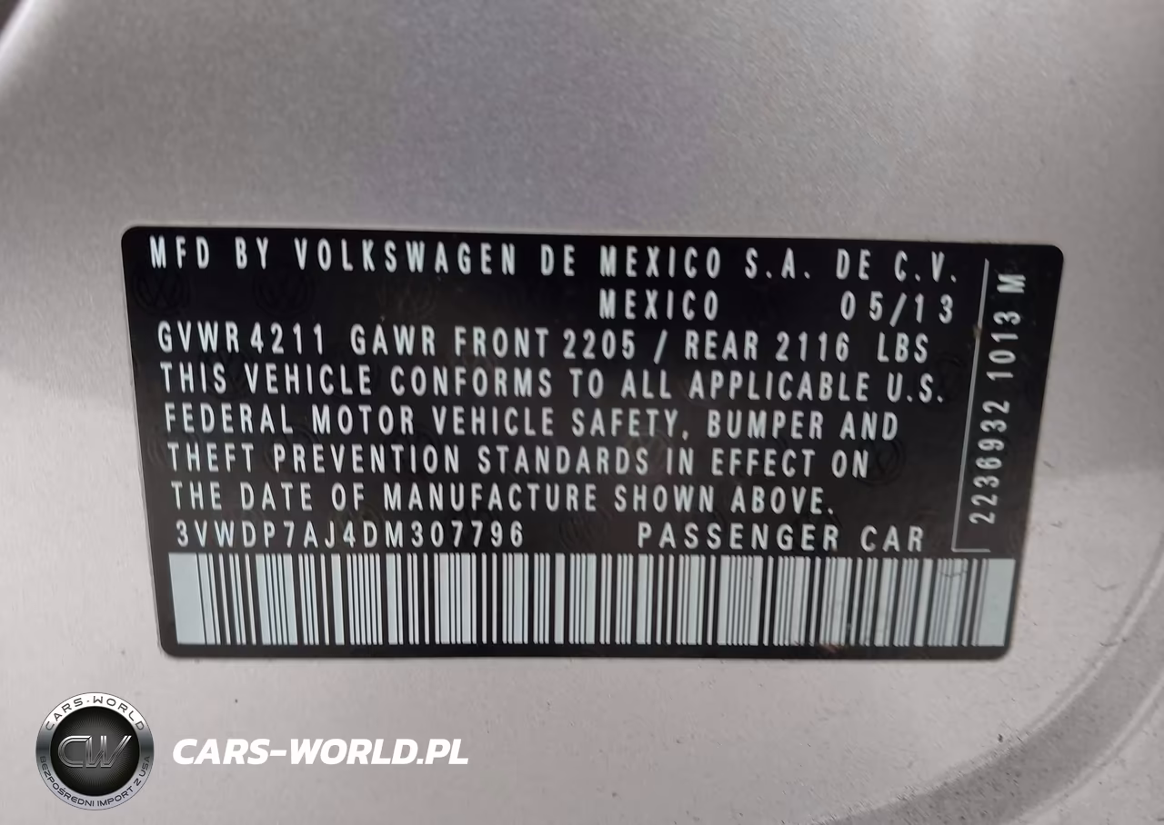 2013 Volkswagen Jetta 2.5L Se VIN:3VWDP7AJ4DM307796 - 9
