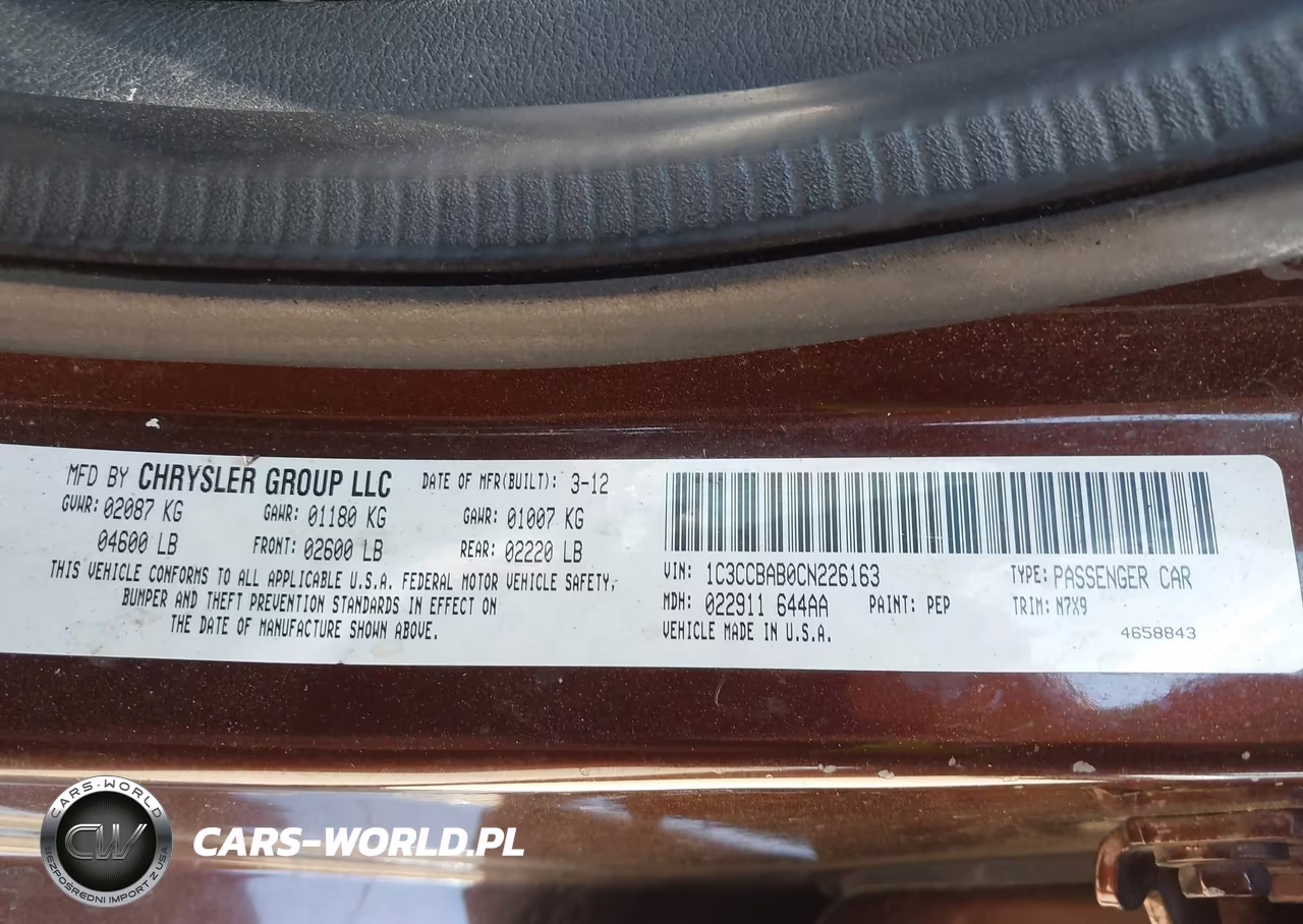 2012 Chrysler 200 Lx VIN:1C3CCBAB0CN226163 - 9