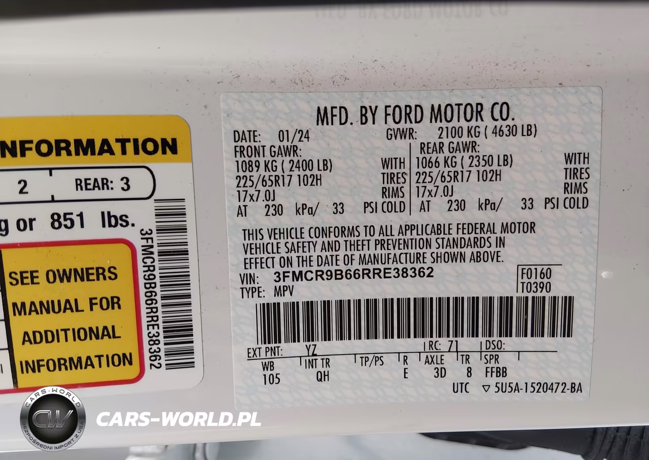 2024 Ford Bronco Sport Big Bend VIN:3FMCR9B66RRE38362 - 9