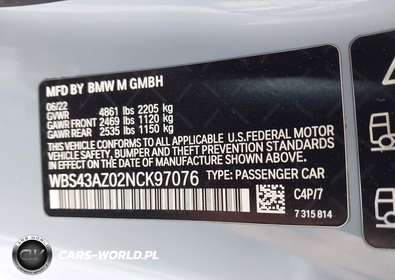 2022 BMW M4 Competition xDrive VIN:WBS43AZ02NCK97076 - 9