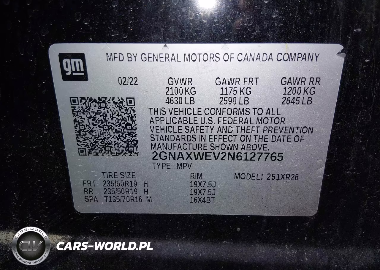 2022 Chevrolet Equinox Awd Rs VIN:2GNAXWEV2N6127765 - 9