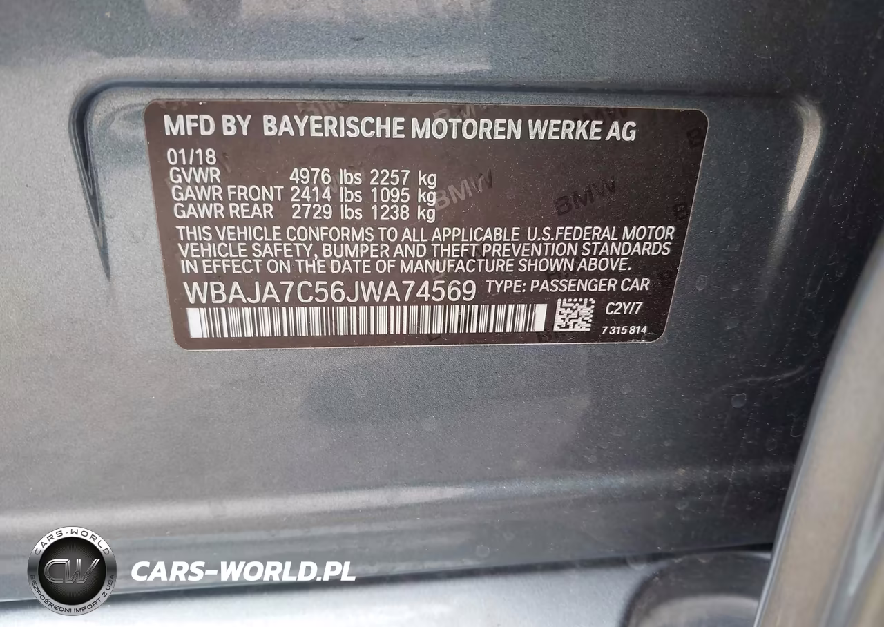 2018 BMW 530I xDrive VIN:WBAJA7C56JWA74569 - 9