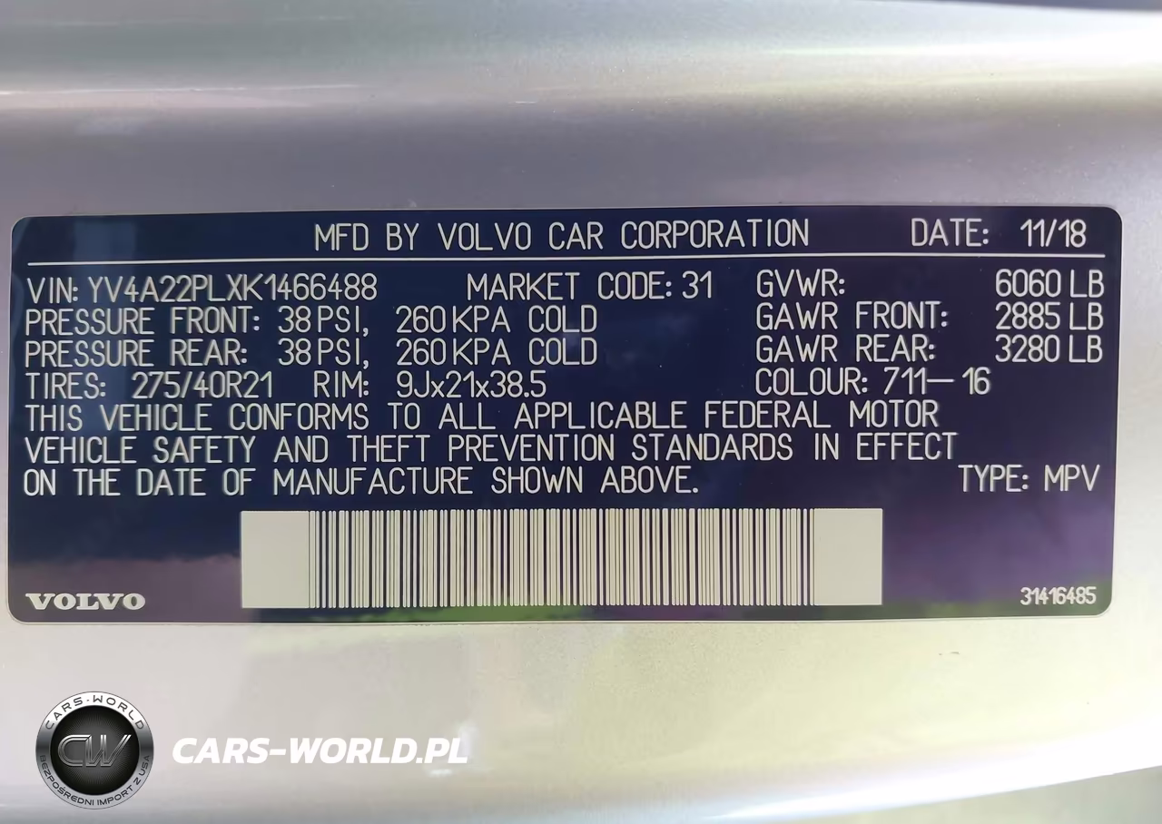 2019 Volvo Xc90 T6 Inscription VIN:YV4A22PLXK1466488 - 9