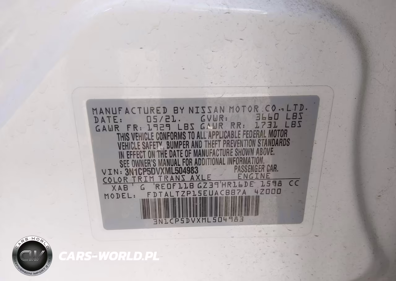2021 Nissan Kicks Sr Xtronic Cvt VIN:3N1CP5DVXML504983 - 9