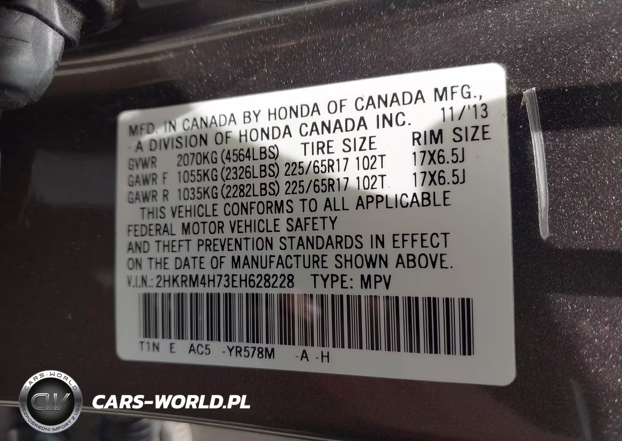 2014 Honda Cr-V Ex-L VIN:2HKRM4H73EH628228 - 9