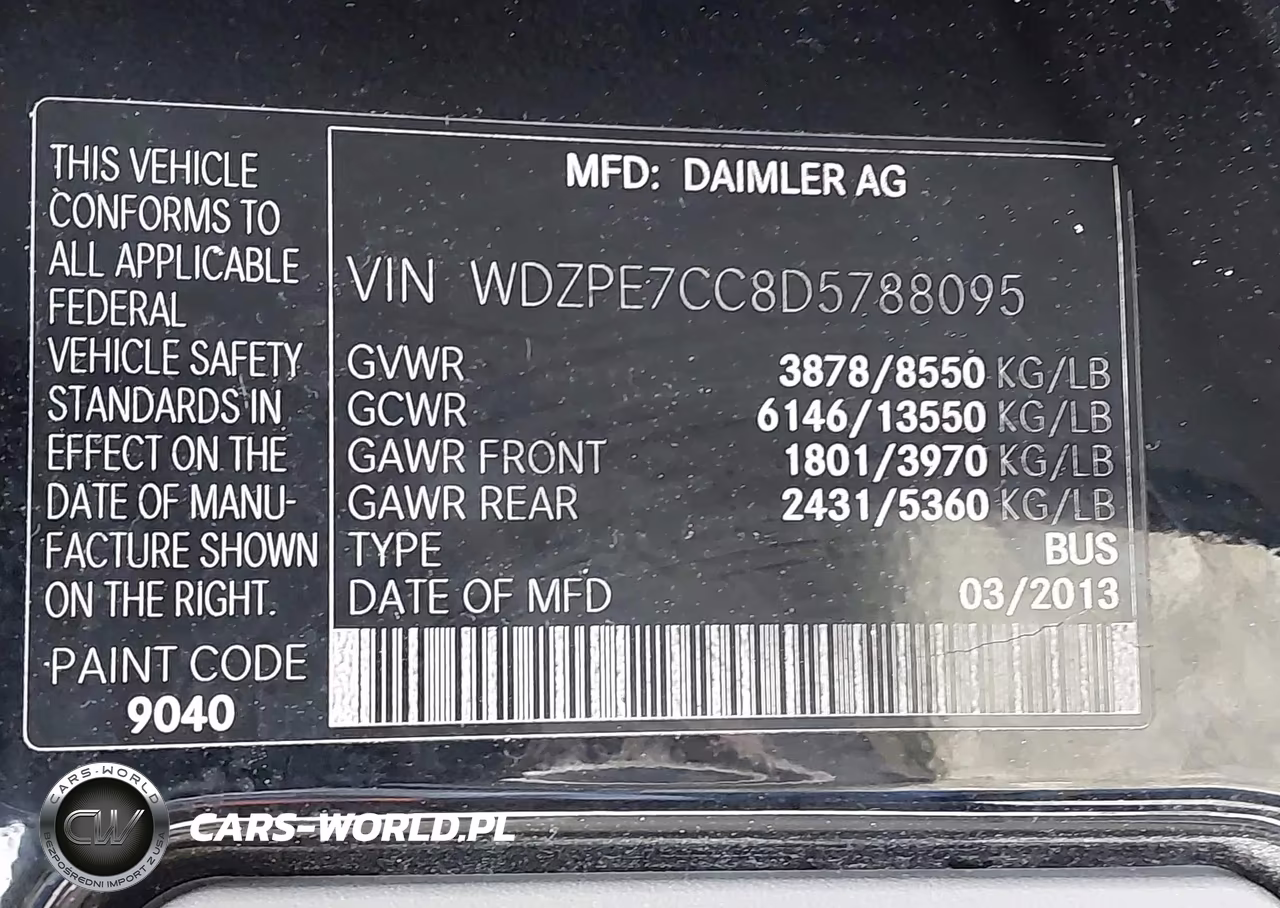 2013 Mercedes-Benz Sprinter 2500 Normal Roof VIN:WDZPE7CC8D5788095 - 9