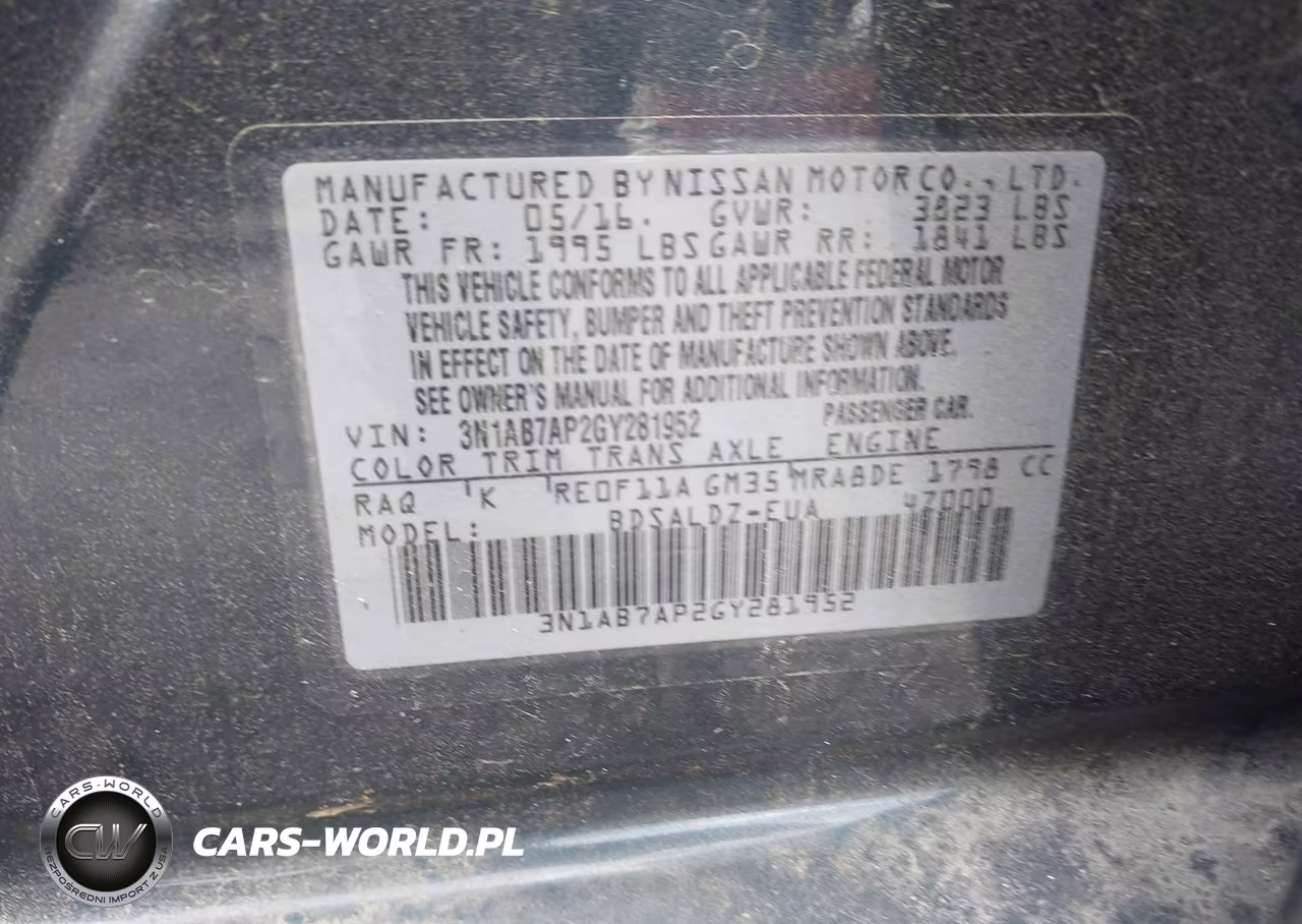 2016 Nissan Sentra Sv VIN:3N1AB7AP2GY281952 - 9